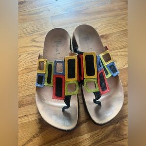 Women's Think! Multi-Color Window Sandals Julia Size 6